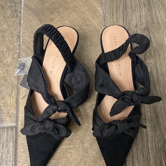 Zara black suede pointed toe heels size 36. NWT - Picture 14 of 15